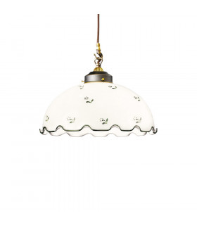 Cottage Style Glass Dome Pendant Light Matt Antique Brass