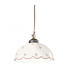 Cottage Style Glass Dome Pendant Light Matt Antique Brass