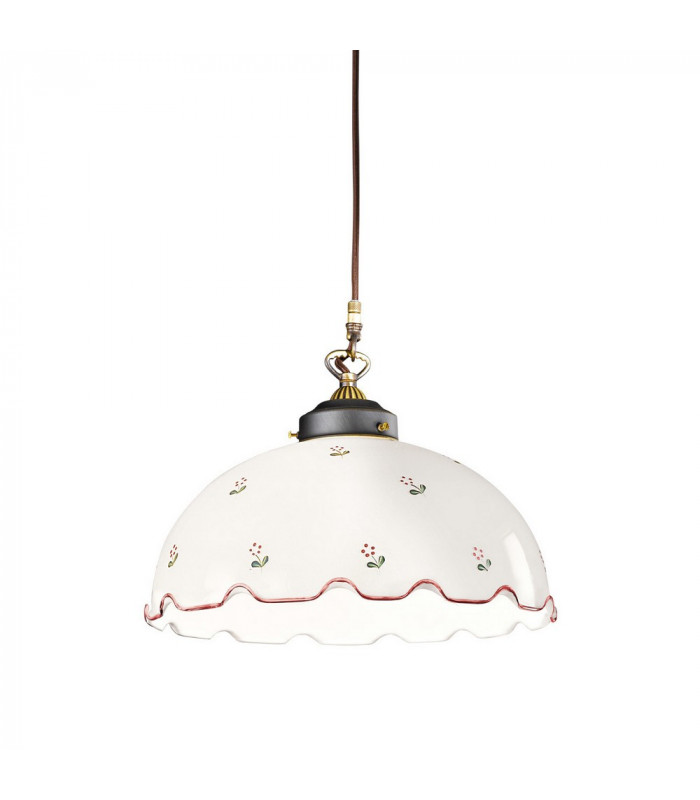 Cottage Style Glass Dome Pendant Light Matt Antique Brass