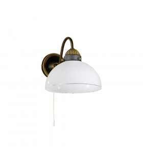Cottage Style Glass Wall Light Matt Antique Brass