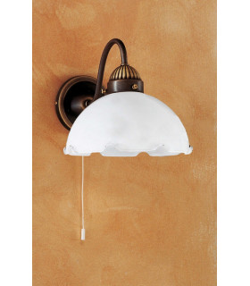 Cottage Style Glass Wall Light Matt Antique Brass