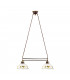 Cottage Style Glass Straight Chandelier Matt Antique Brass