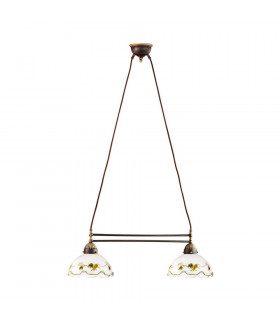 Cottage Style Glass Straight Chandelier Matt Antique Brass
