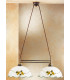 Cottage Style Glass Straight Chandelier Matt Antique Brass