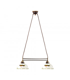 Cottage Style Glass Straight Chandelier Matt Antique Brass