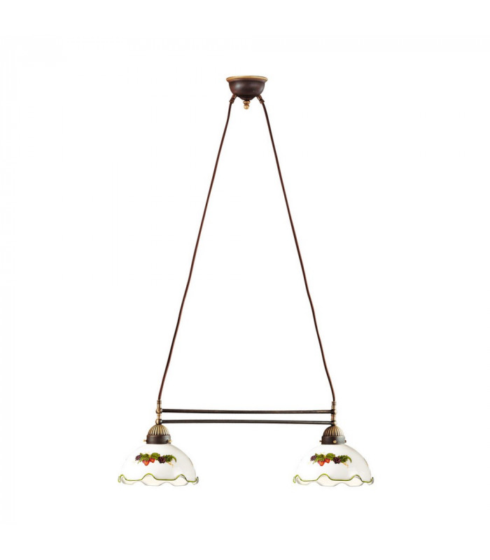 Cottage Style Glass Straight Chandelier Matt Antique Brass