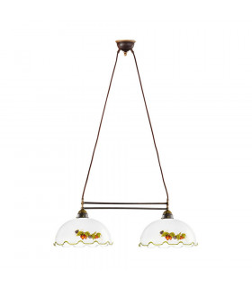 Cottage Style Glass Straight Chandelier Matt Antique Brass