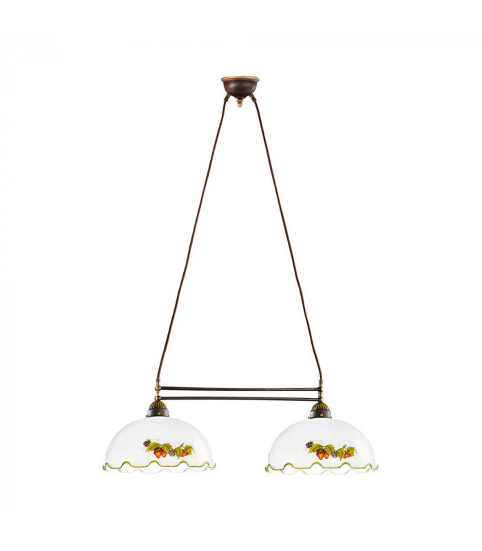 Cottage Style Glass Straight Chandelier Matt Antique Brass
