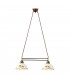 Cottage Style Glass Straight Chandelier Matt Antique Brass