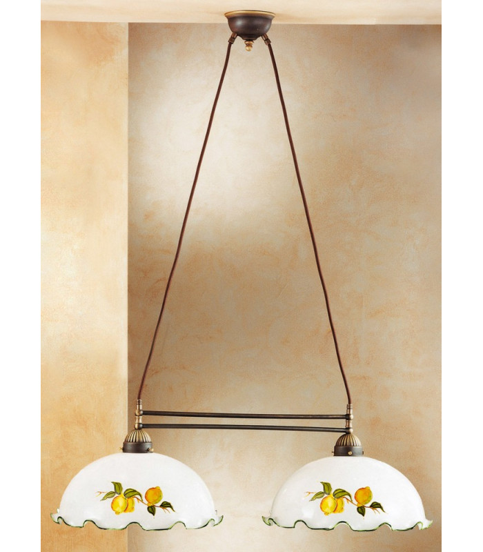 Cottage Style Glass Straight Chandelier Matt Antique Brass