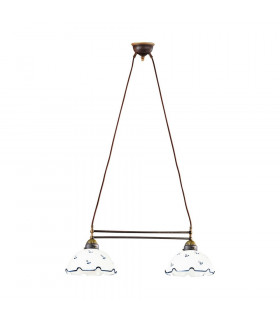 Cottage Style Glass Straight Chandelier Matt Antique Brass