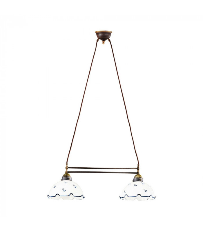 Cottage Style Glass Straight Chandelier Matt Antique Brass