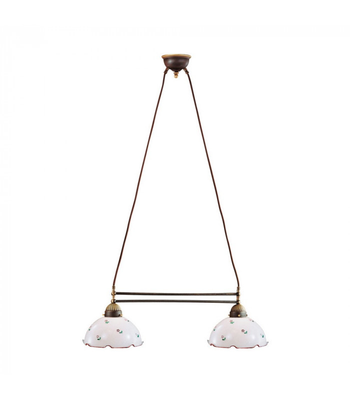 Cottage Style Glass Straight Chandelier Matt Antique Brass