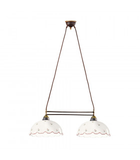Cottage Style Glass Straight Chandelier Matt Antique Brass