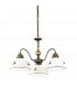 Cottage Style Glass 3 Arm Chandelier Matt Antique Brass