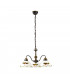 Cottage Style Glass 3 Arm Chandelier Matt Antique Brass