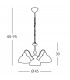 Cottage Style Glass 3 Arm Chandelier Matt Antique Brass, 3x E27
