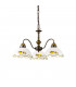 Cottage Style Glass 3 Arm Chandelier Matt Antique Brass
