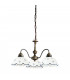 Cottage Style Glass 3 Arm Chandelier Matt Antique Brass