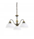 Cottage Style Glass 3 Arm Chandelier Matt Antique Brass