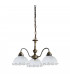 Cottage Style Glass 3 Arm Chandelier Matt Antique Brass
