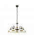 Cottage Style Glass 5 Arm Chandelier Matt Antique Brass