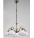 Cottage Style Glass 5 Arm Chandelier Matt Antique Brass