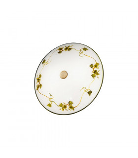 Cottage Style Glass Patterned Flush Ceiling Lamp Antique Brass