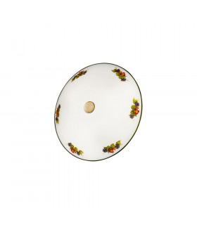 Cottage Style Glass Patterned Flush Ceiling Lamp Antique Brass