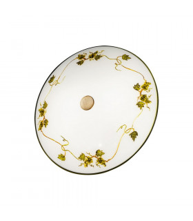 Cottage Style Glass Patterned Flush Ceiling Lamp Antique Brass