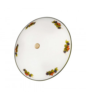Cottage Style Glass Patterned Flush Ceiling Lamp Antique Brass