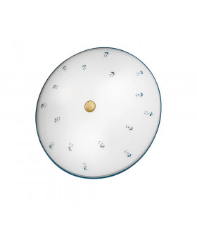 Cottage Style Glass Patterned Flush Ceiling Lamp Antique Brass
