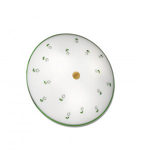 Cottage Style Glass Patterned Flush Ceiling Lamp Antique Brass