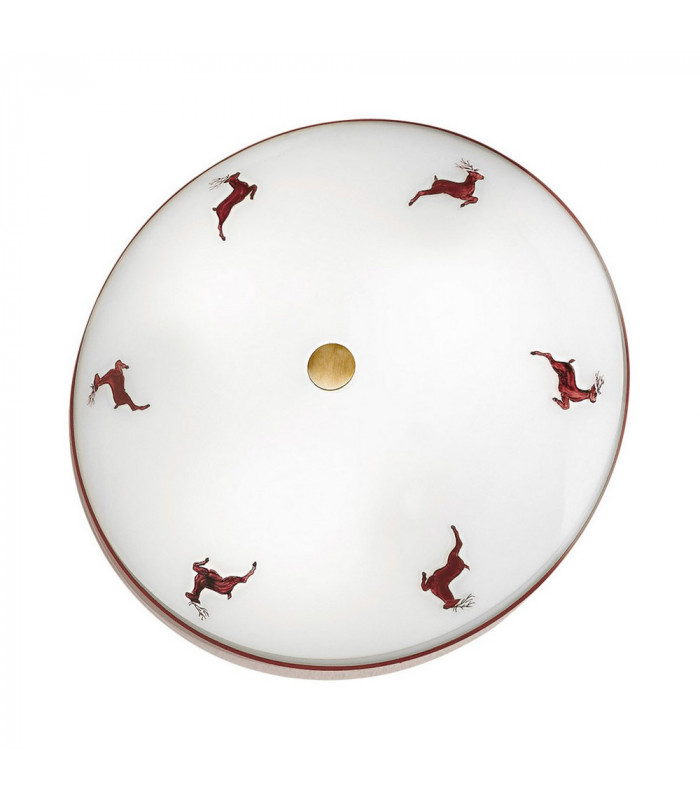 Cottage Style Glass Patterned Flush Ceiling Lamp