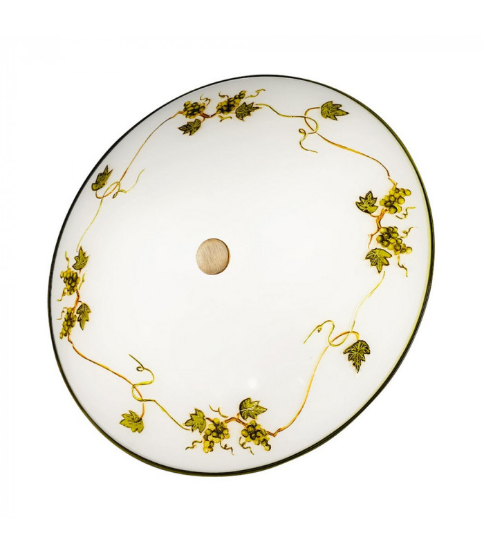 Cottage Style Glass Patterned Flush Ceiling Lamp Antique Brass