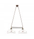 Cottage Style Glass Straight Chandelier Matt Antique Brass