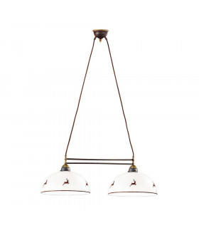 Cottage Style Glass Straight Chandelier Matt Antique Brass