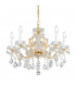 Classic Crystal 5 Arm Chandelier Polished Gold
