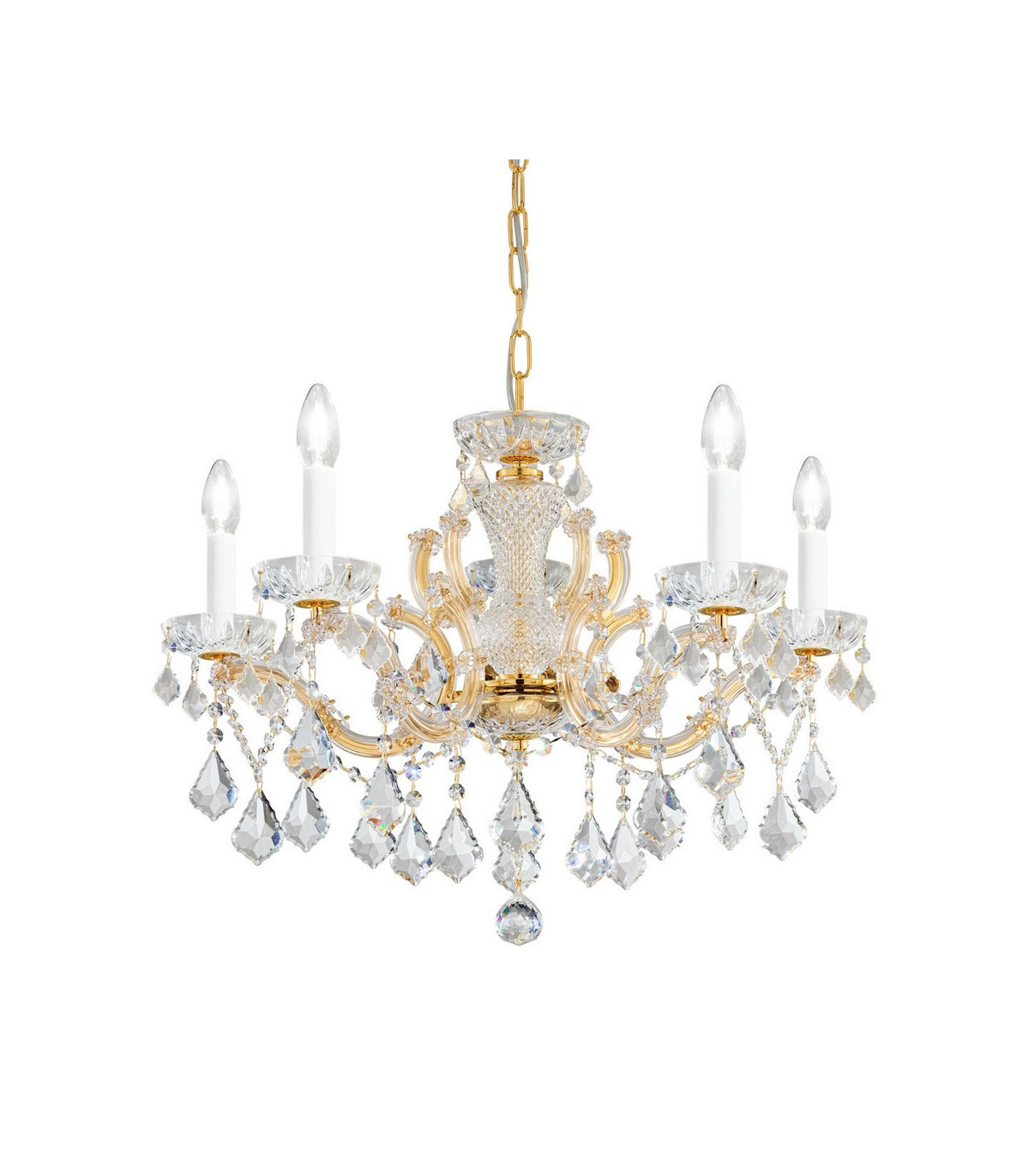 Crystal Chandelier Gold Finish at Lillian Stewart blog