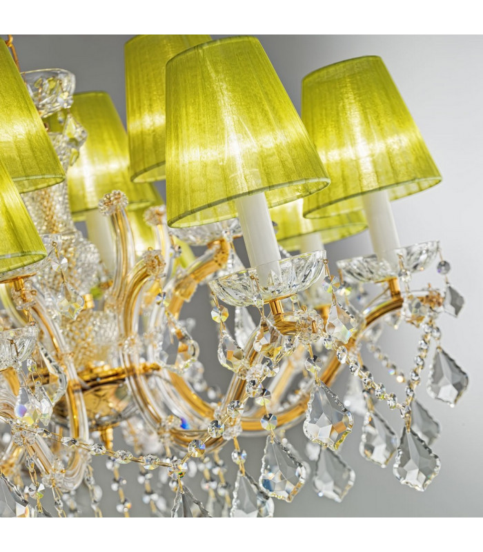 Classic Crystal 12 Arm Chandelier Polished Gold, 12x E14