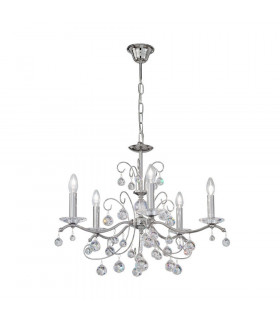 Classic Crystal 5 Arm Chandelier Polished Chrome