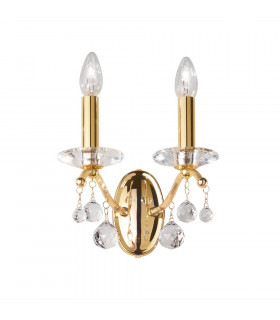 Classic Crystal Candle Wall Light Polished Gold