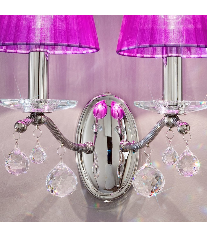 Classic Crystal Candle Wall Light Polished Chrome, 2x E14