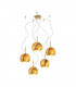 Designer Glass Cluster Pendant Light Polished Gold
