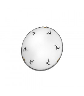 Cottage Style Glass Patterned Flush Ceiling Lamp Antique Brass