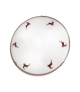 Lifestyle Glass Patterned Flush Ceiling Lamp Antique Brass