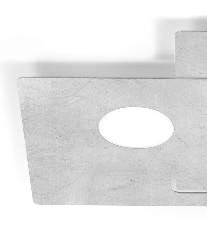 Lifestyle Metal Surface Mounted Ceiling Light - Leaf Silver Finish, 2x GX53