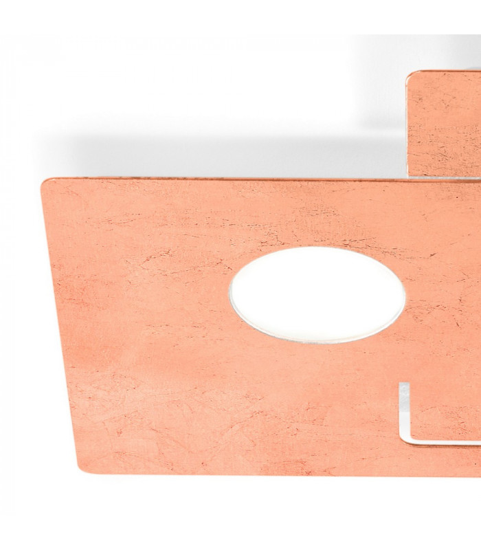 Lifestyle Metal Surface Mounted Ceiling Light - Leaf Copper Finish, 2x GX53