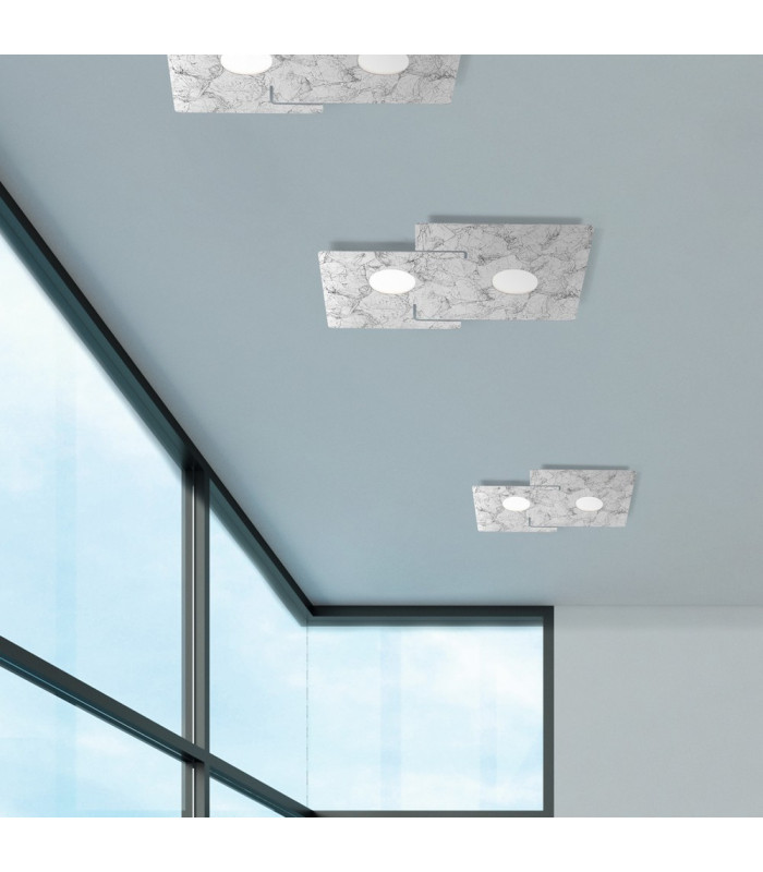 Lifestyle Metal Surface Mounted Ceiling Light - Vintage Silver Finish, 2x GX53