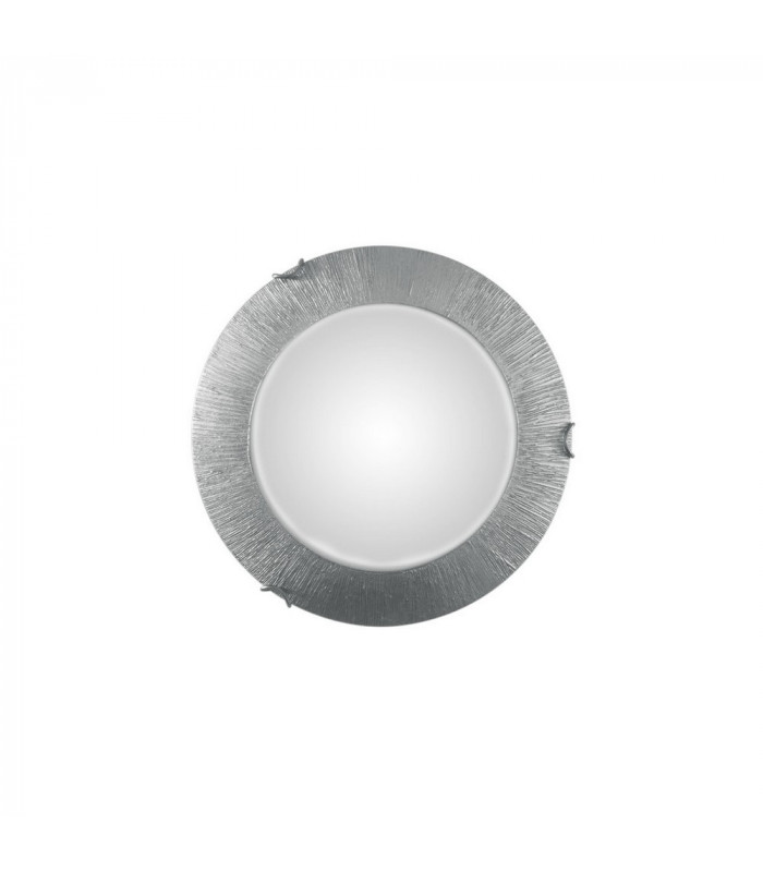 Lifestyle Glass Simple Flush Ceiling Light Silver - Sun Silver Finish